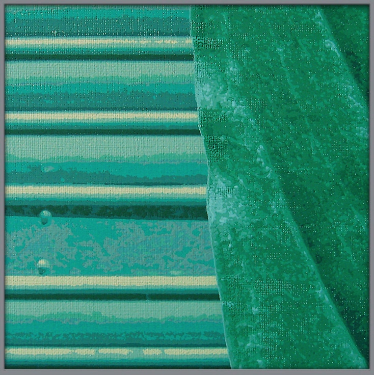 Makro-Aufnahme M 1:1 des 19-Farben-Siebdruckes auf Leinwand ('ALLTAG', 1984) | Kunst von Michael Buckler © 2020