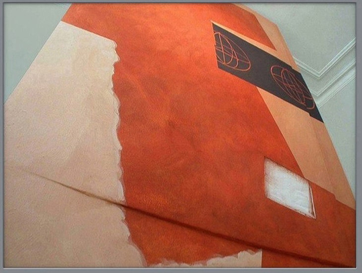 Pigment-Malerei 'REDraw I' : Untermalung mit Roter Erde aus Pompeji