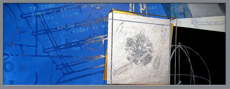 Pigment-Malerei auf Freskogrund (REDraw I) - Texte / Ausschnitt gemalt nach NASA-Original-Transskriptionen der Boden-Kommunikation | Kunst von Michael Buckler 2010
