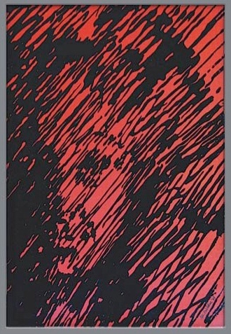 Handdruck 'RENATE in FRANKEN' (1969) in rot, blau und weiss 